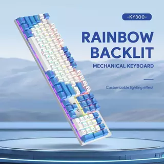 TECLADO GAMER COMFIO NSY KY300 SWITCH AZUL COM RGB RAINBOW