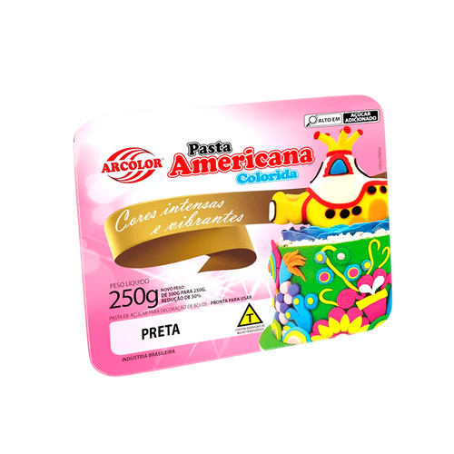 Pasta Americana Colorida Preta 250g Arcolor