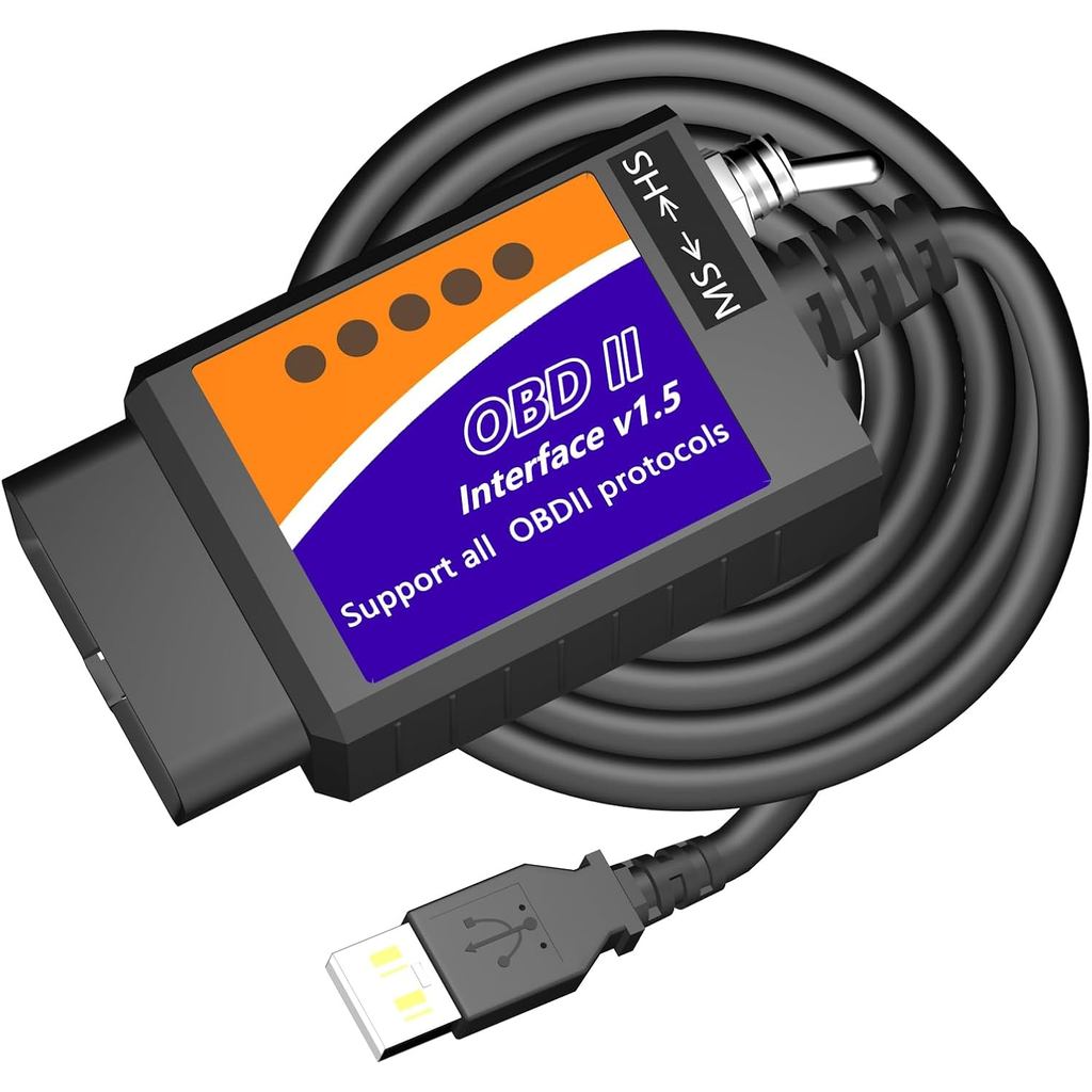 OBD2 to USB Cable Diagnostic Tool ELM327 OBD2 Code Reader Scanner ELM ...