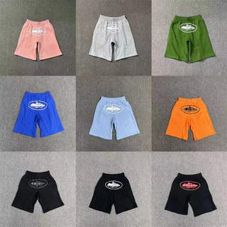 Corteiz American Street Print Shorts Devil Island Verão Solto Calças de Cinco Pontos Homens Mulheres Esportes Casual Swe