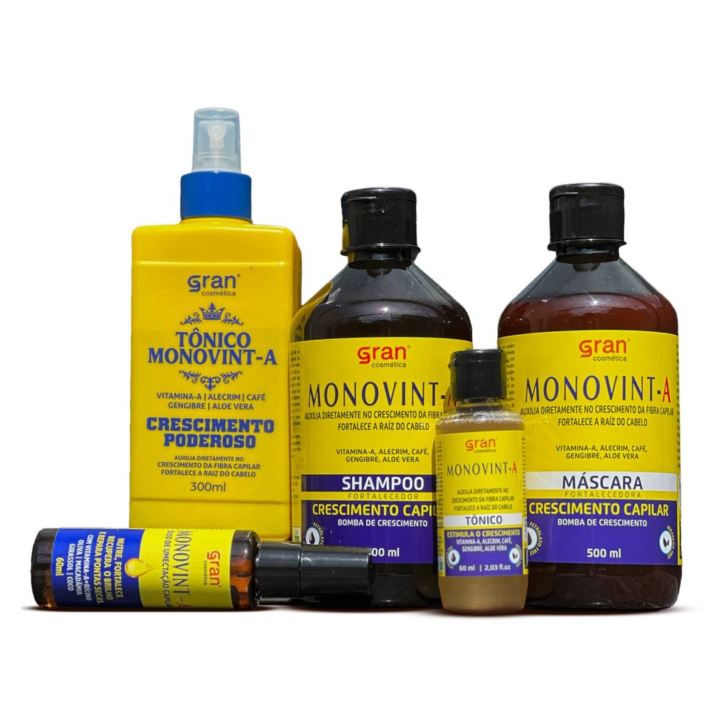 Kit Monovint-A Completo Com Óleo de Umectação e Tônico Crescimento ...
