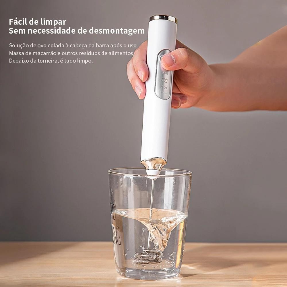 Mini Batedor Misturador Mixer Elétrico portátil Recarregável