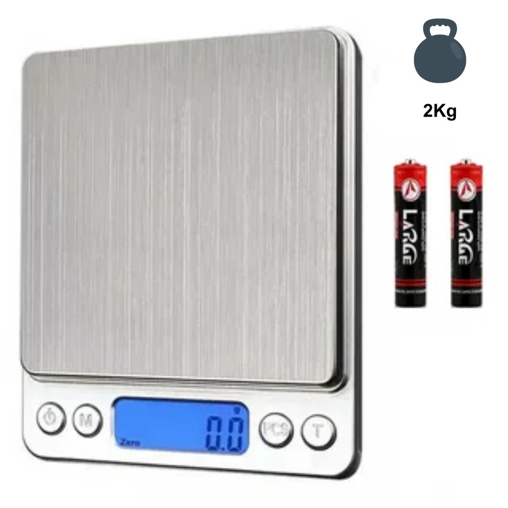 Mini Balança Digital Alta Precisão 0.1g À 2kg Calibrada Acompanha Pilha ...