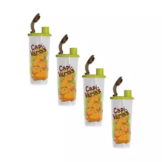 Kit 4 Copos Infantis Tupperware com Bico Capivaras 470ml em Oferta na Shopee