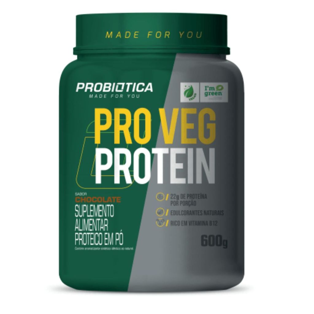 Pro Veg Whey Protein Vegano Isolado 22g De Proteína 600g Probiótica ...
