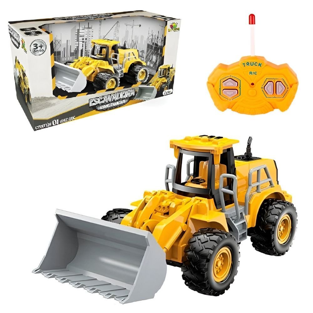 Maquina Pa Escavadeira Contrucao Controle Remoto Com Luz | Shopee Brasil
