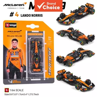  Bburago 1:64 McLaren F1 2025 MCL39 #4 Lando Norris #81 Oscar Piastri modelo de carro série presente de Natal para