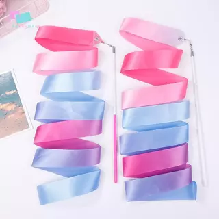 Abongbanghn 2M Fitas De Dança Rítmica Menina Arte Ginástica Ballet Streamer Girando Haste Arco-Íris Vara Treinamento Esp em Oferta na Shopee