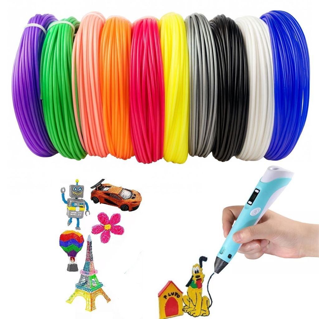 Kit Refil De Filamento PLA Para Caneta Impressora 3D Com 10 Bobinas ...
