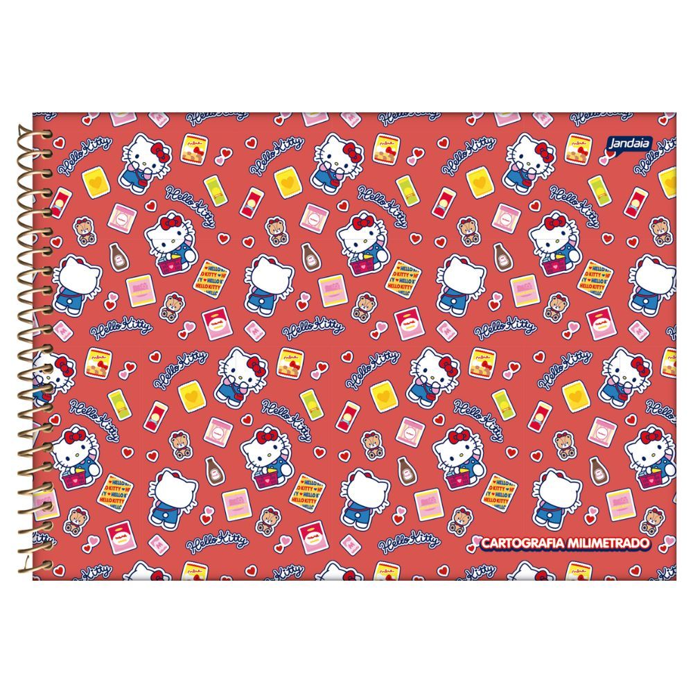 Caderno de Desenho e Cartografia Milimetrado Hello Kitty 80 folhas ...