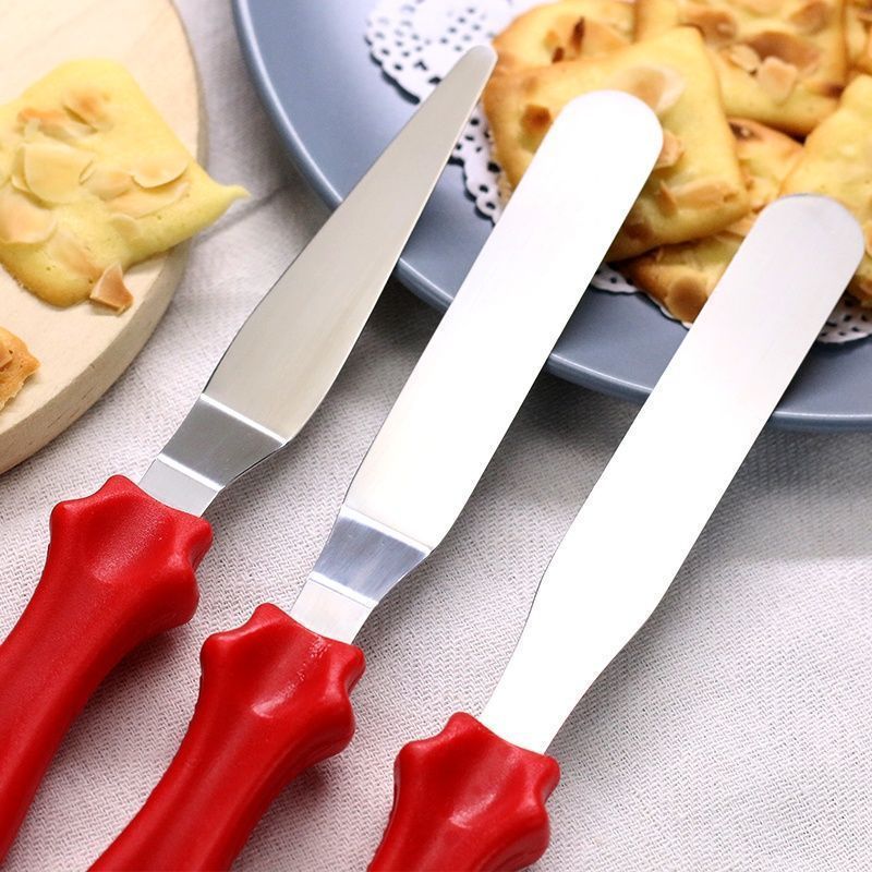 Kit 3 Espátulas Confeiteiro Para Bolos Decorados Pão Em Inox