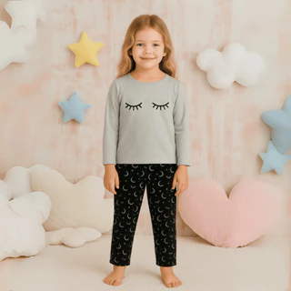 Pijama Longo Infantil Manga Comprida Frio Dormir Linha Noite Inverno Personagem em Oferta na Shopee