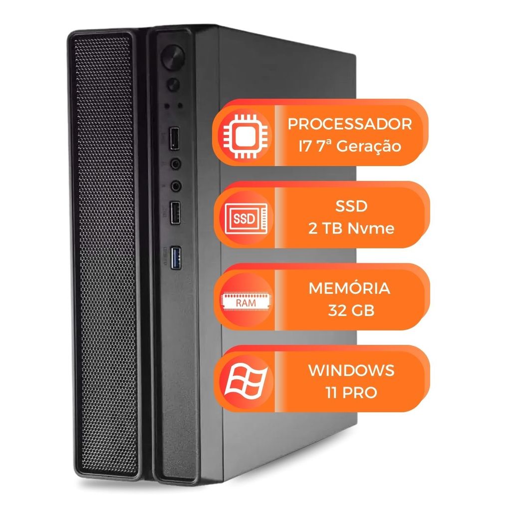 Computador Slim MultiPC I7 7ª Geração RAM 32GB SSD 2TB NVMe Windows 11 ...