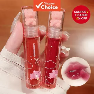 Novo gloss labial em cristal de seis cores Frozen Berry Bear barato maquiagem batom em Oferta na Shopee