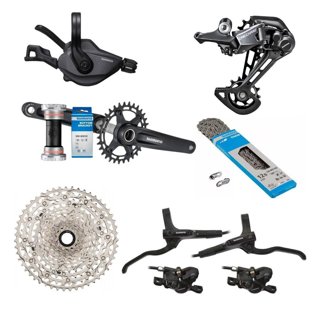 Kit Grupo Shimano Deore M6100 Completo 12v MicroSpline + Freio