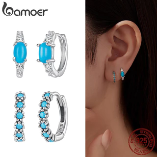 Brincos De Argola De Prata Esterlina 925 Bamoer Série Turquesa Design Joias Presentes Para Mulheres em Oferta na Shopee