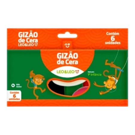 Gizao de cera meu primeiro giz 6 cores - LeoeLeo