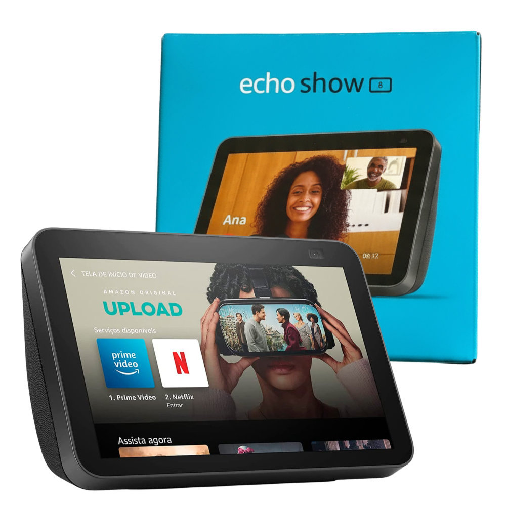 Echo Show 8 (2ª Geração) Amazon Smart Display HD 8", Câmera 13MP, Alexa ...