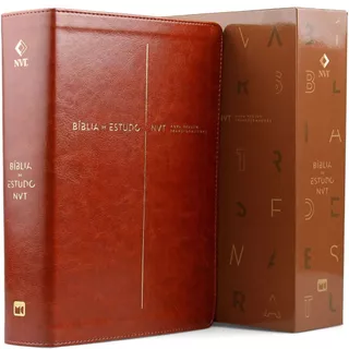 Bíblia De Estudo NVT | A mais completa e abrangente | Capa Luxo Marrom em Oferta na Shopee
