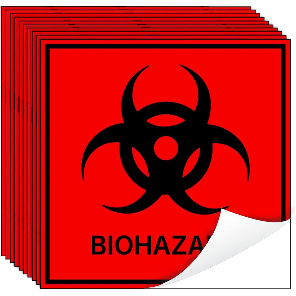 Adesivos de Sinalização de Risco Biológico DGBDPACK - 20 Peças 4,5