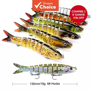 Isca Dura 19g 13.28cm-De Natação Multiarticular De 12 Cores em Oferta na Shopee