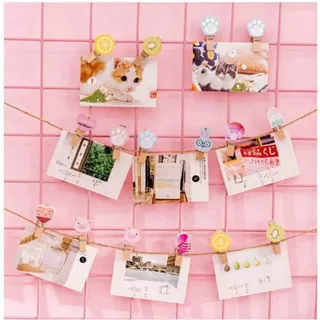 Conjunto com 10 Mini Prendedores de Madeira Tematicos para Usar em Decoracao e Artesanato