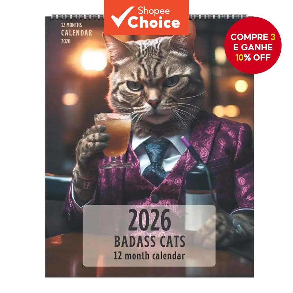 Calend rio De Parede De Gato De Cora o Frio 2026 Planejador Mensal 
