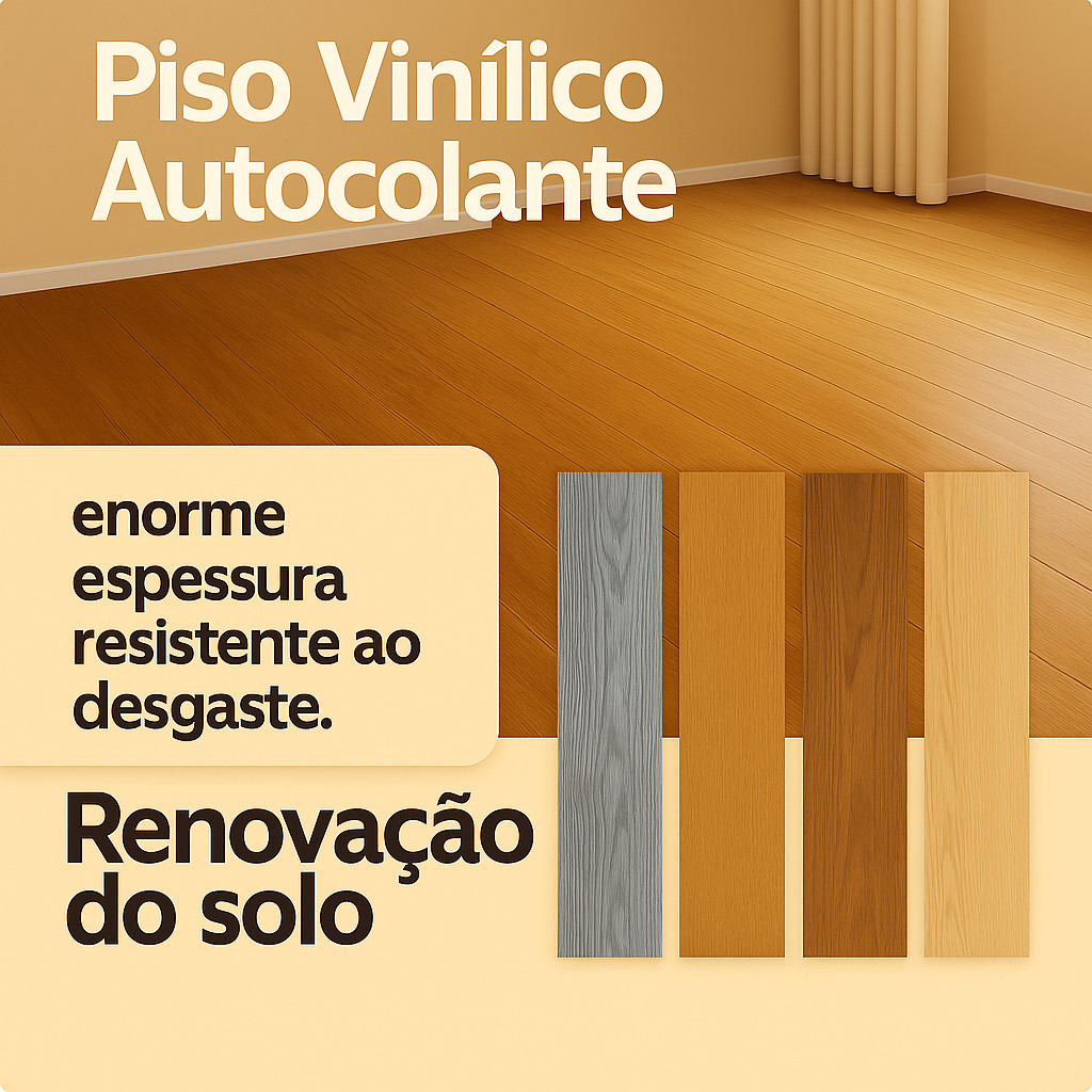 Piso Vinílico Autoadesivo Madeira Realista 72pcs/10㎡– Estética Premium por um Preço Acessível