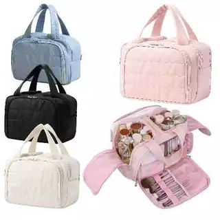 Bolsa necessaire para maquiagens, perfume e itens para o cabelo, grande, e muitos compartimentos em Oferta na Shopee