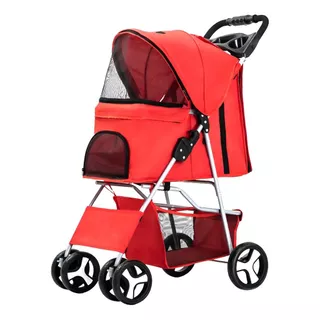 Carrinho Passeio Transporte Gato Cachorro Até 15kg -Vermelho em Oferta na Shopee