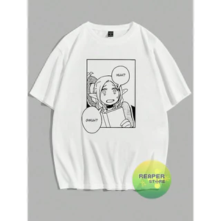 Camiseta Anime Dungeon Meshi Marcille Mangá Otaku 100% Algodão Tamanhos Plus Size Fio 30.1 Envio Rapido