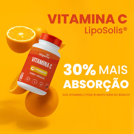 Vitamina C Zinco Quelato LipoSolis® (Lipossomal Alta Absorção) Formulado com TCM 60 Cap Bigens