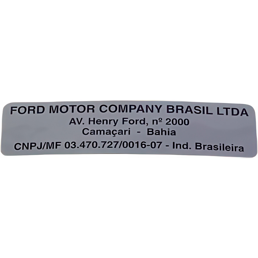 Adesivo Planta de Fabricação para Ford EcoSport Fiesta Ka Rocam - Cód ...