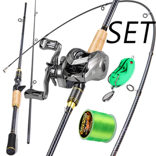 Sougayilang 1.8m Conjunto De Linha De Carretel De Vara De Pesca De Carbono 6 Pés 18 + 1BB Relação De Engrenagem 7.2 : 1 em Oferta na Shopee