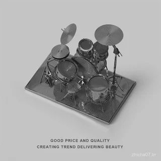 Entediado? Construa um Conjunto de Bateria Quebra-Cabeça Metálico 3D Modelo de Alívio de Estresse Presente Criativo de A