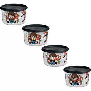Kit 4 Potes Tupperware Mini Instantânea Mágica Harry Potter Colorido 575ml em Oferta na Shopee