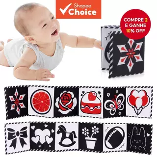 Livro De Pano Macio Preto E Branco De Alto Contraste Para Atividades De Tempo De Barriga Infantil Recém-Nascido , Natal em Oferta na Shopee