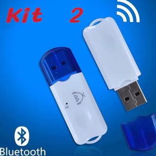 Kit 2 USB Adaptador Receptor Bluetooth Som Música Carro Telefone em Oferta na Shopee