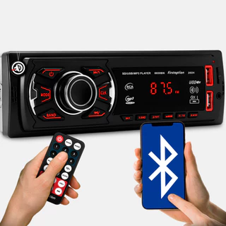 Auto Rádio Aparelho Pra Carro Com Bluetooth Bt Sd Usb 5566