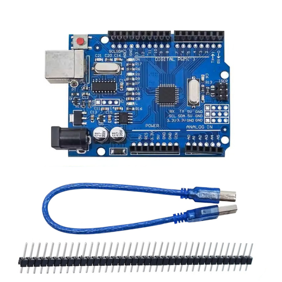 Placa De Desenvolvimento Atmega328p para Arduino C/ Barra De Pino e ...