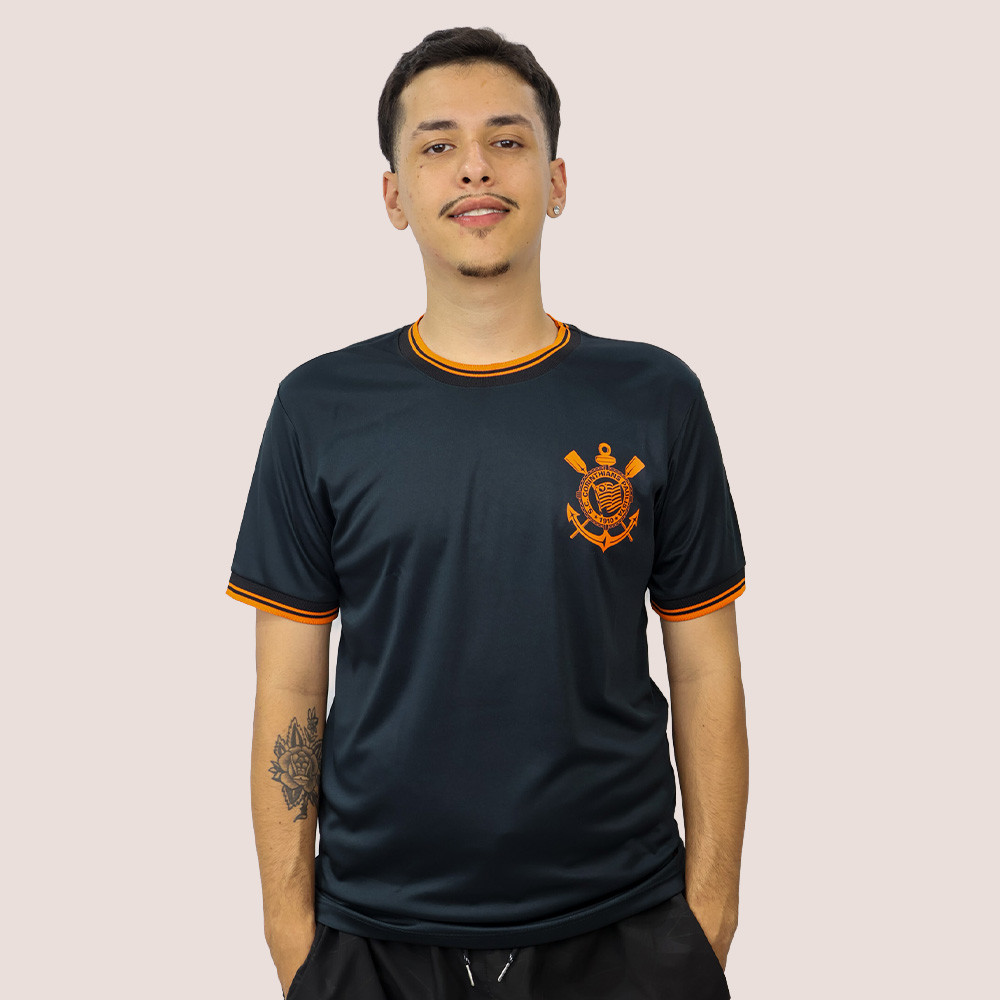 Camiseta Masculina Preta Torcedor Corinthians Oficial