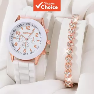 2 Pcs/set Moda Mulher Relógio Silicone Estudante Tendência Digital Casal Quartzo