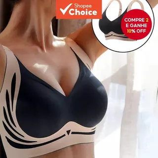 Sutiã Push-Up Feminino Sem Costura – Formato , Controle Lateral , Anti-Flacidez , Costas Lisas em Oferta na Shopee