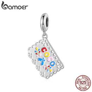 Bamoer 925 Prata Esterlina Charme Colorido Bandeira Pingente DIY Para Pulseira Presentes Mulheres em Oferta na Shopee