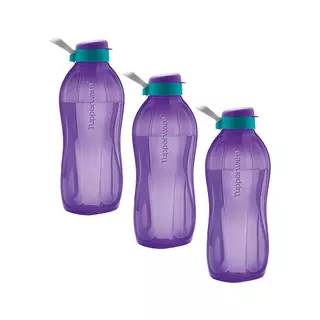 Kit 3 Garrafas de Água Tupperware Eco Tupper Orquídea 2L em Oferta na Shopee