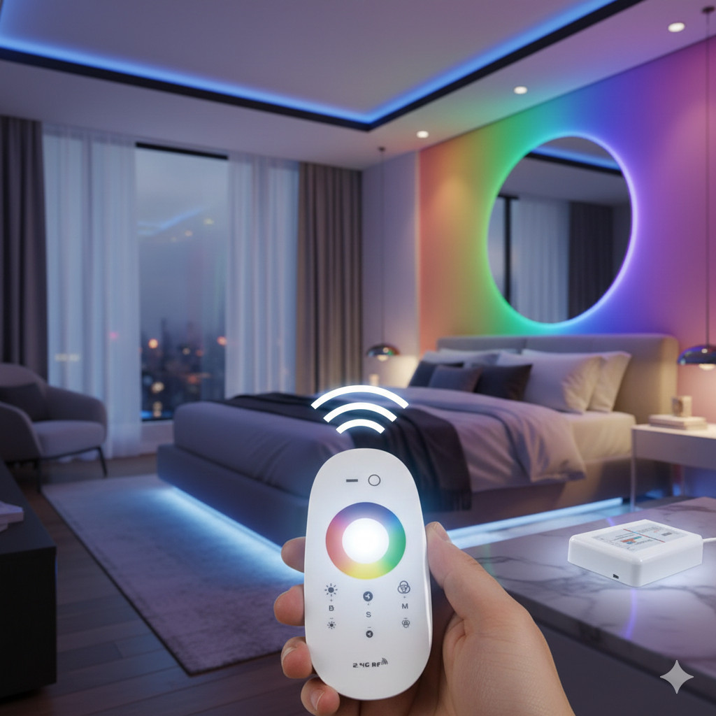 Controladora RGB + Controle Touch RF 2.4G Fita LED Decoração Natal ...