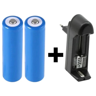 Carregador + Bateria Modelo 18650 4.2V Recarregável – Para Lanternas e Equipamentos