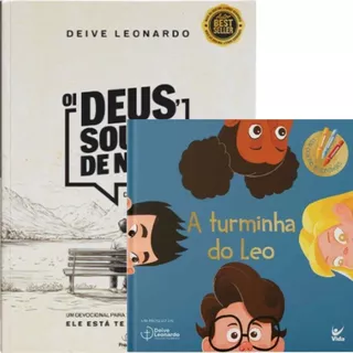 Kit 2 Livros Deive Leonardo | Devocional Oi Deus Sou Eu de Novo + A Turminha do Leo Infantil em Oferta na Shopee