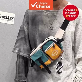 Ins Street Wear Saco de Mensageiro Estilo Japonês para Homens Saco de Peito Hip-Hop Saco de Ombro Pequeno Único F em Oferta na Shopee