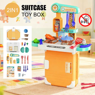 Cozinha Infantil 2 em 1 Maleta Portátil – Kit Completo com Acessórios | Brinquedo Educativo marisa em Oferta na Shopee